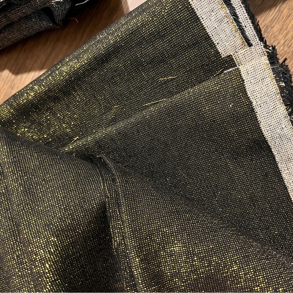 4 yards Essex Yarn Dyed Metallic Licorice Fabric